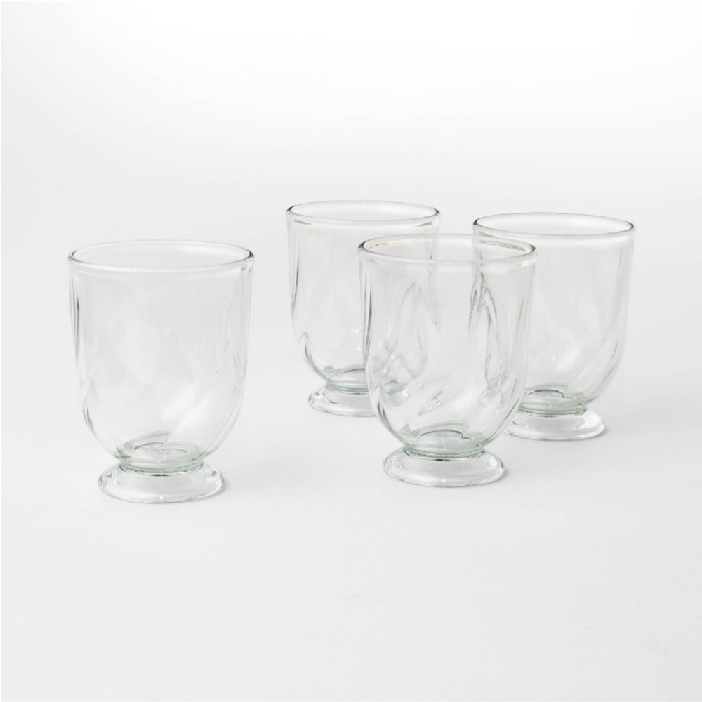 Threshold/Studio McGee Plastic 4 pk Footed Goblets 14oz